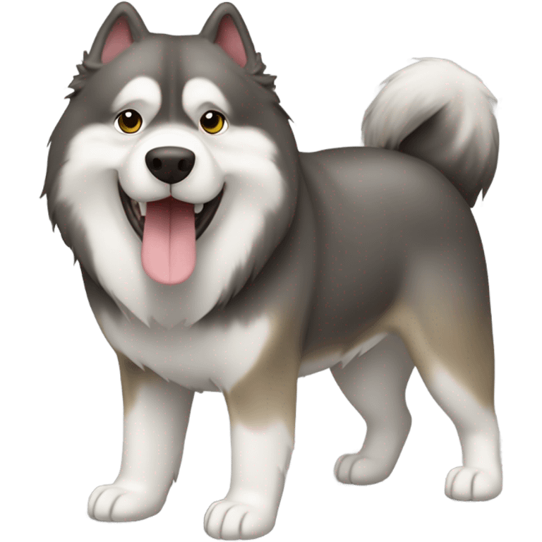 Dog alaskan malamute full-body agouti color happy emoji