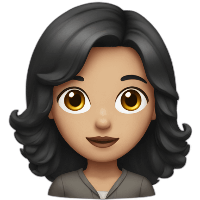 Girl with dark hair in a box emoji