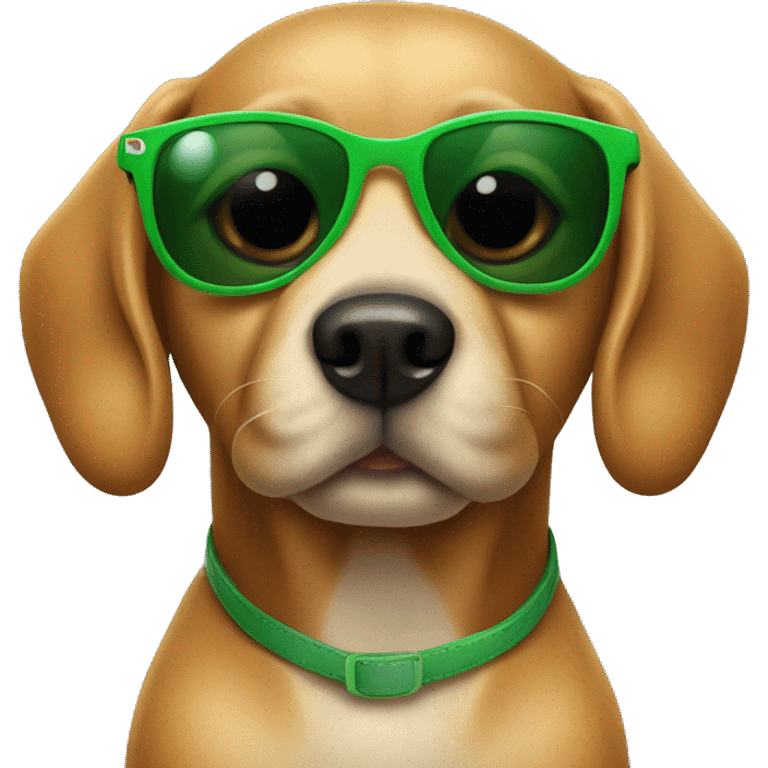 sausage puppie with green sunglasses emoji