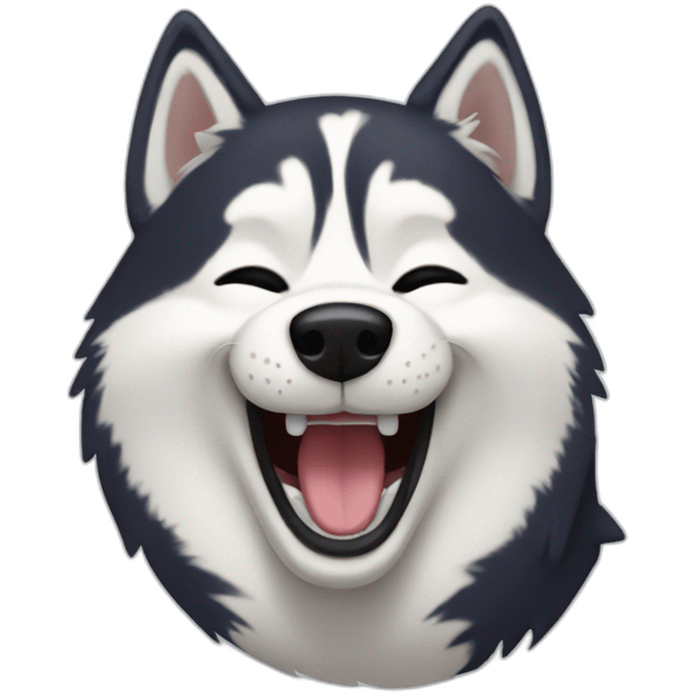 husky laugh emoji