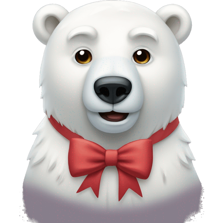 polar bear wearing a bow emoji