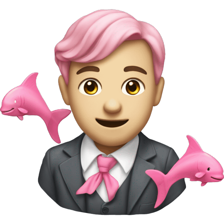 un delfino rosa con un fiocco in testa  emoji