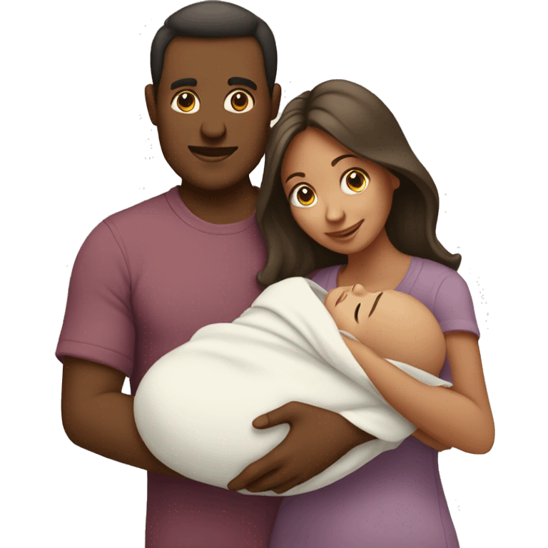 men, women in women holding new born baby emoji