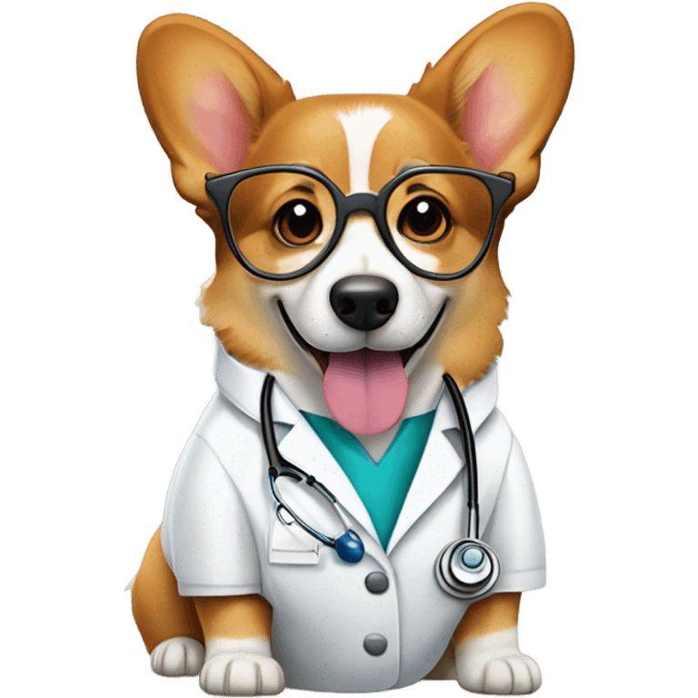 Corgi dog as a doctor emoji