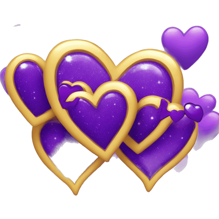 Deep purple sparkling two hearts emoji