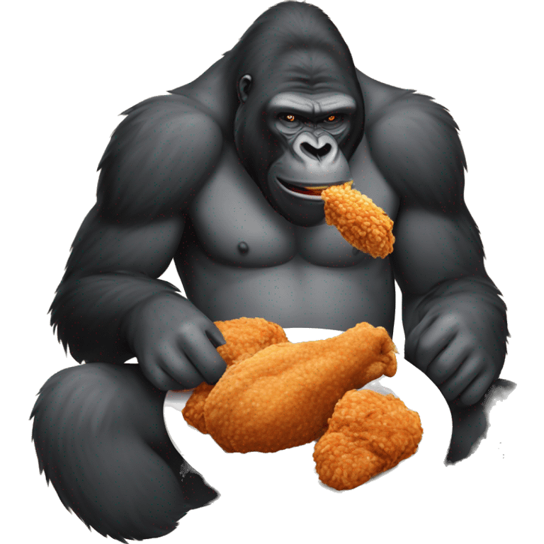 Gorilla eating fried chicken  emoji