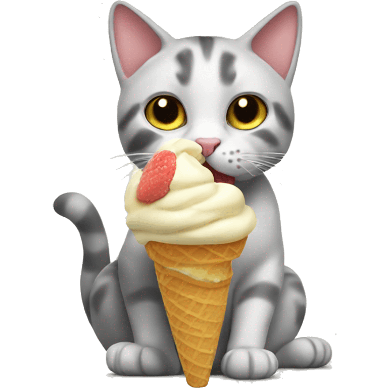 Cat eating icecream  emoji