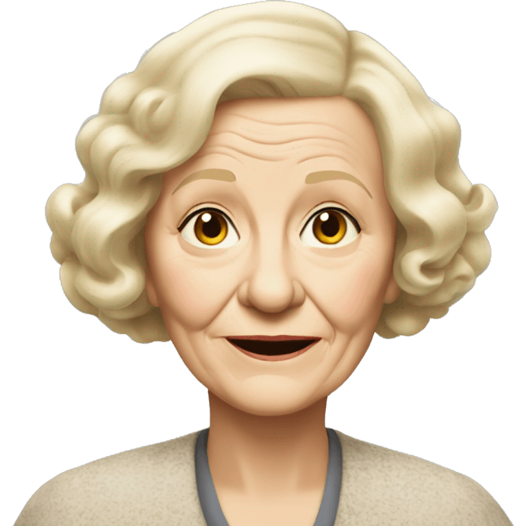 Old lady Edith blonde hair short bob  emoji