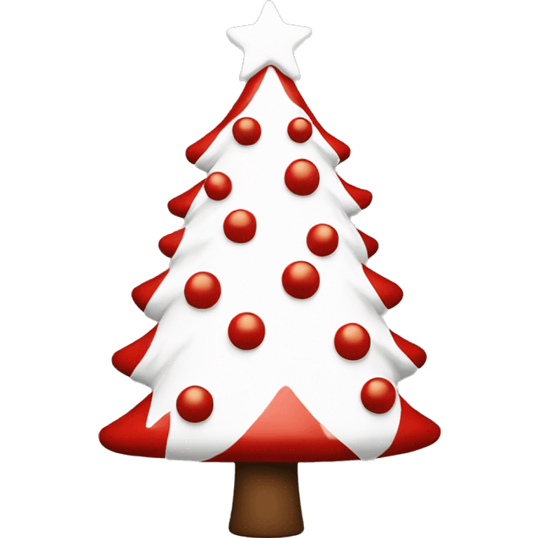 Red and white Christmas tree emoji