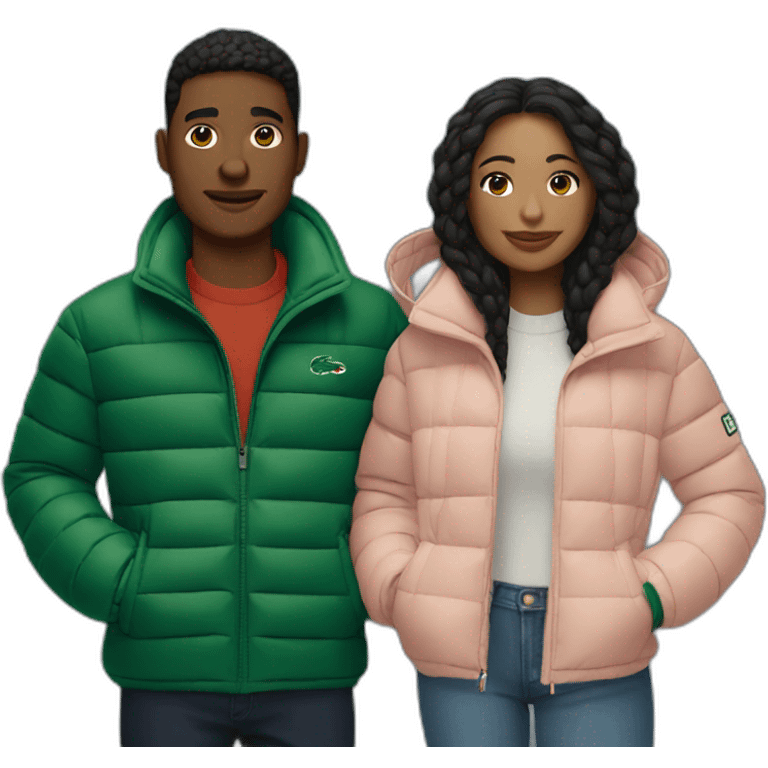 Couple with lacoste puffer jacket emoji