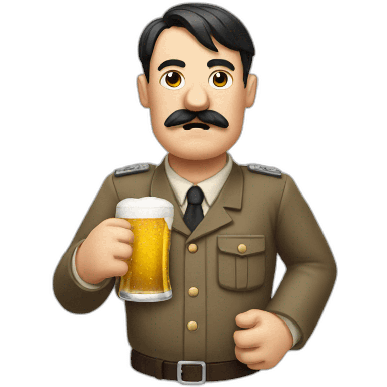 hitler torso drinking beer emoji