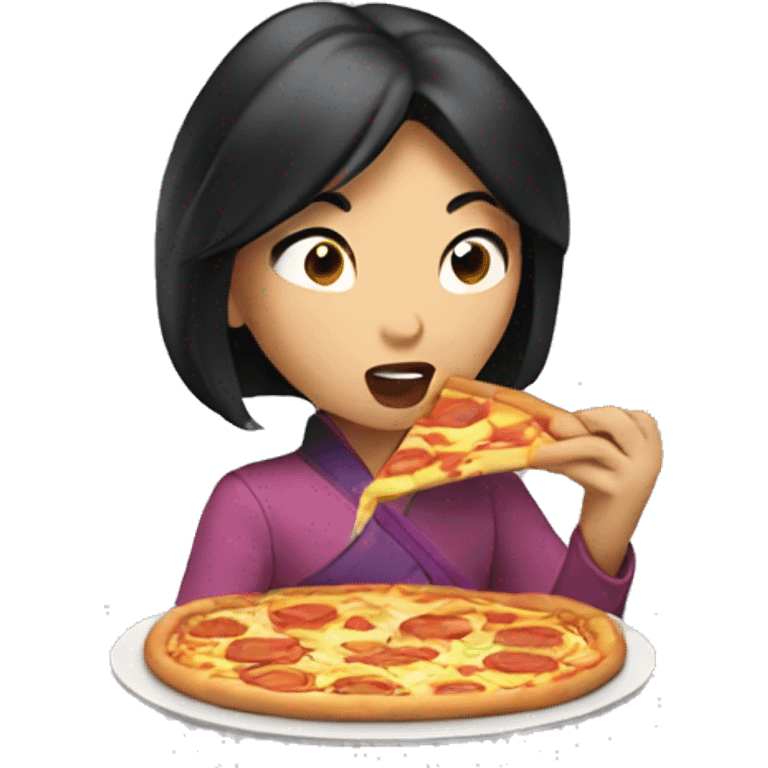 Mulan eating pizza  emoji