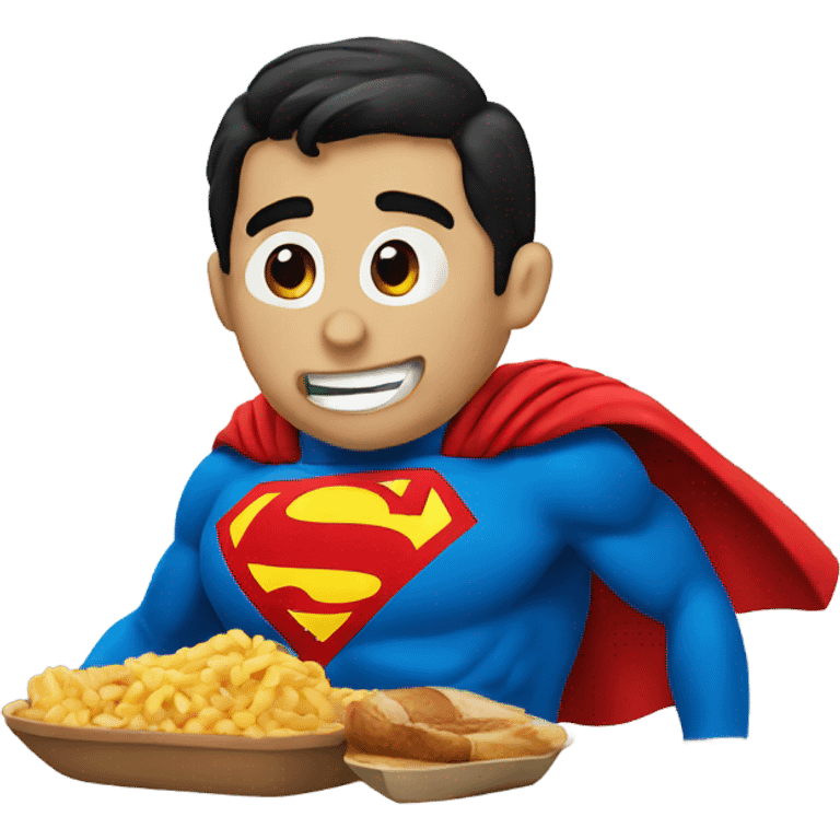 Superman eating emoji