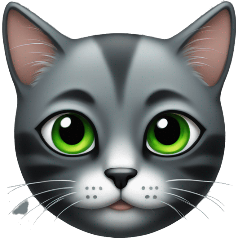 gato negro con ojos verdes emoji