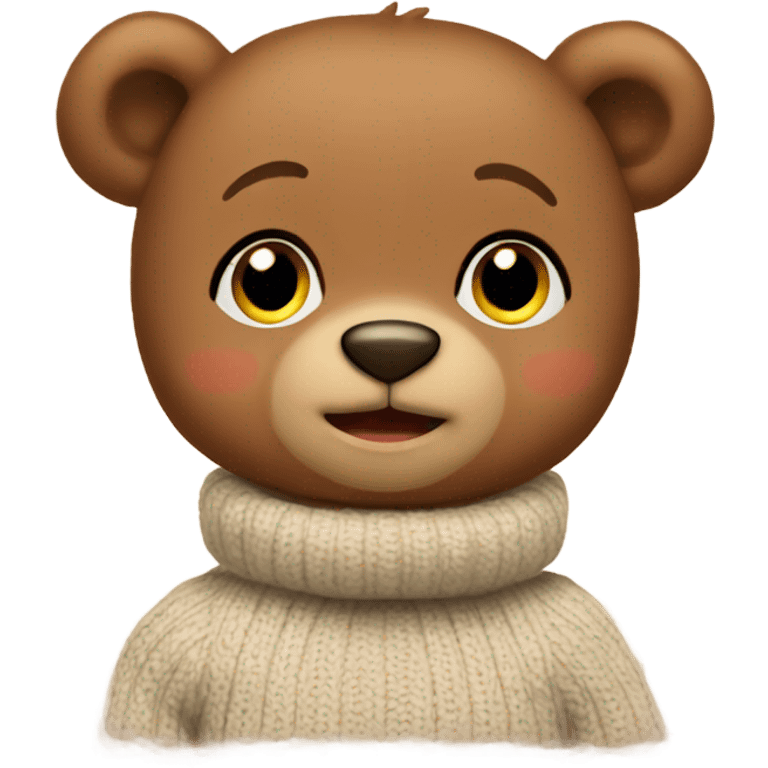 Baby Teddy Bear wearing a turtleneck sweater  emoji