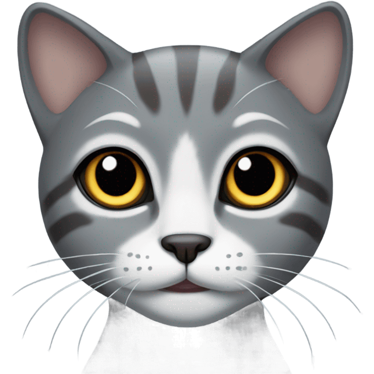 Grey female cat with brown eyes cute emoji