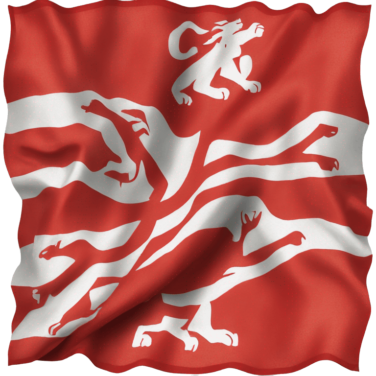 Drapeau rouge 2 lions emoji