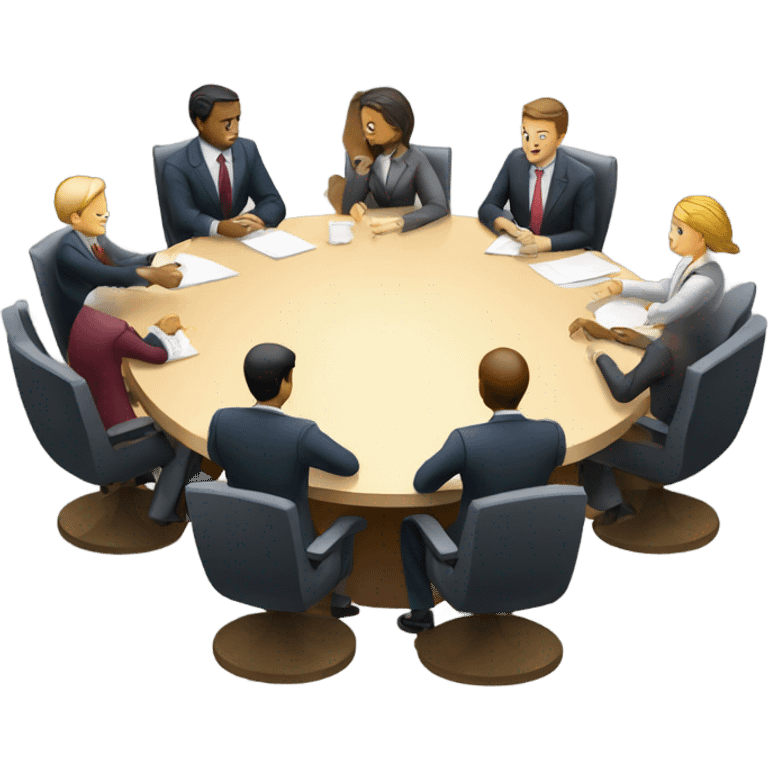 business people sitting at a round table  emoji