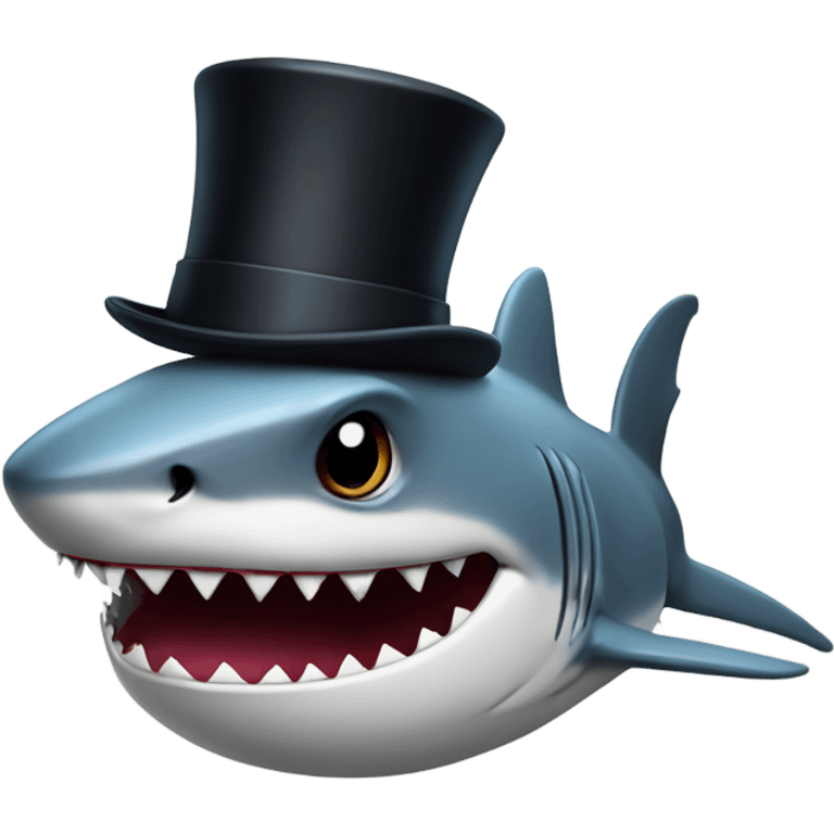 Shark with a top hat naked emoji