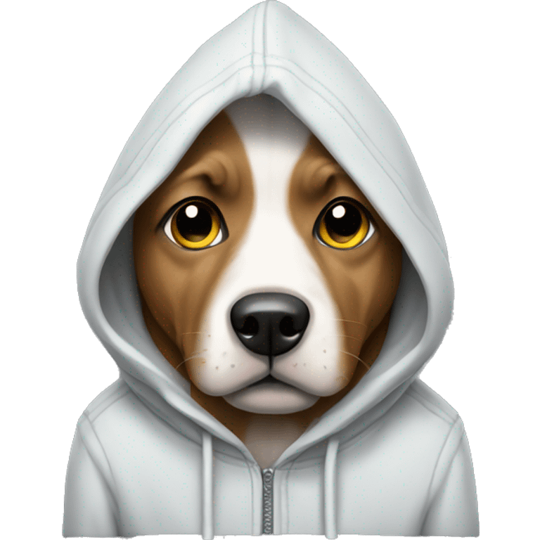 Dog wearing a hoodie emoji