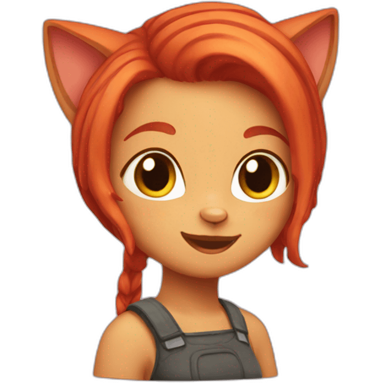 red hair cat-girl emoji