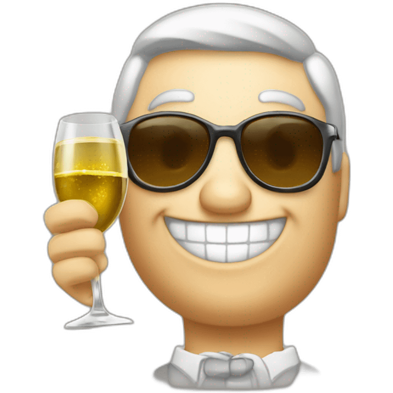 Sigma millionnaire sérieux avec un verre de vin emoji