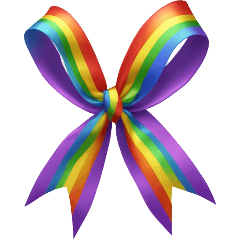 Rainbow ribbon bow emoji