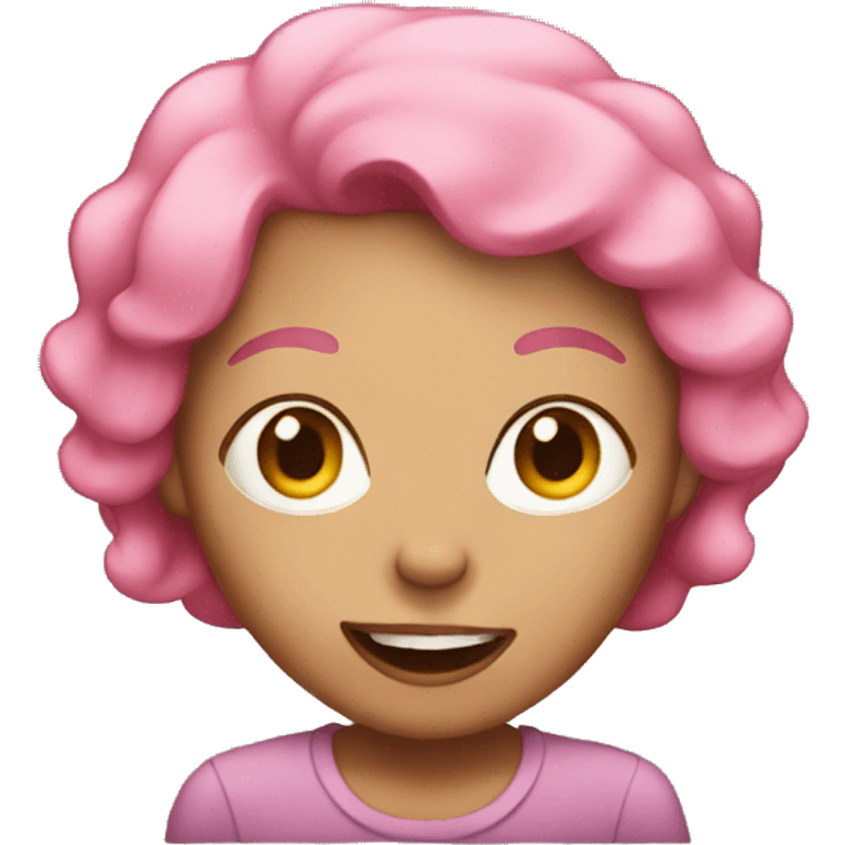 Woman with pink hair singing  emoji