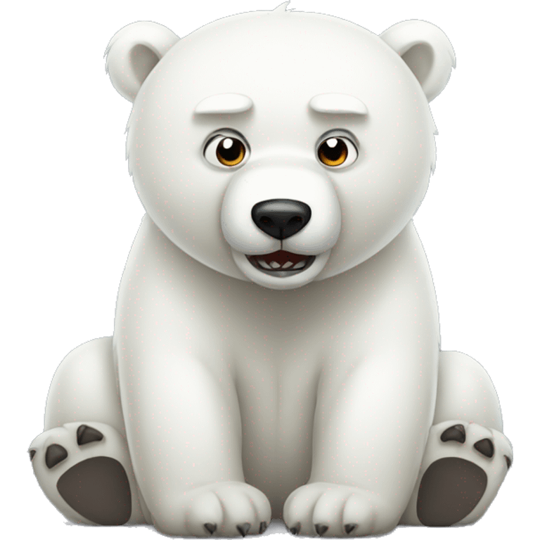 Cute polar bear with anger  emoji