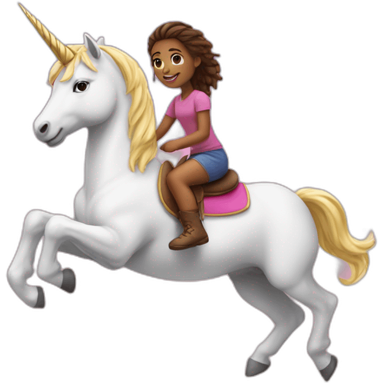 girl riding on a unicorn emoji