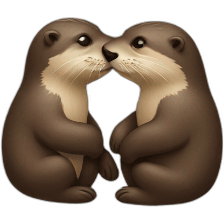 Kissing otters emoji