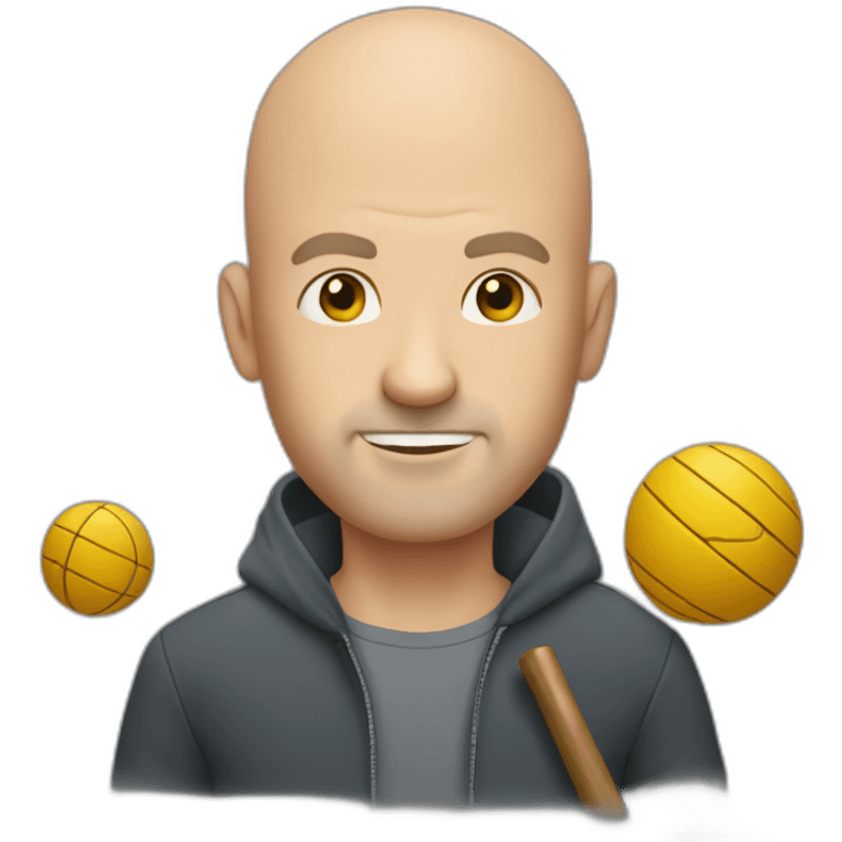 bald men taking a clubbell emoji