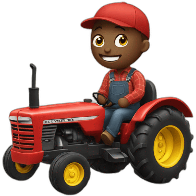 Karluson sings in a red tractor emoji