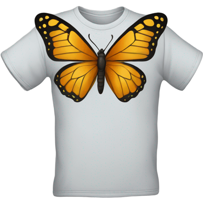 small t shirt with small butterfly emoji