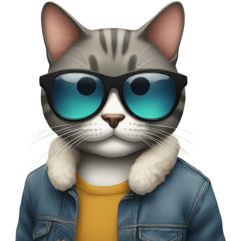 Cat with sunglasses emoji