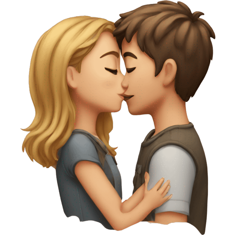 Boy and girl kissing  emoji