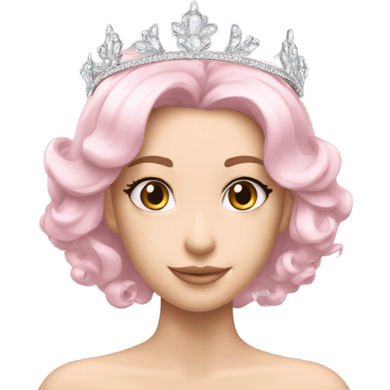 pale pink tiara sparkly silver emoji