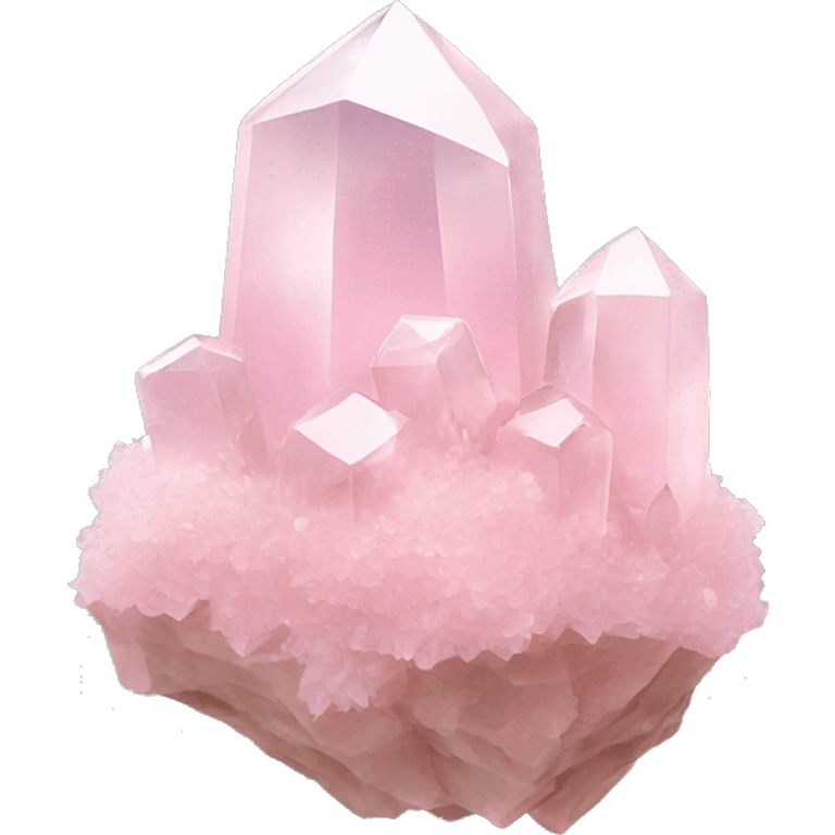 Light pink quartz crystal cluster  emoji