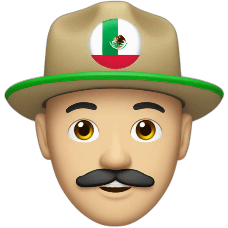 Skinhead in five-panel cap with Mexican style mustache emoji