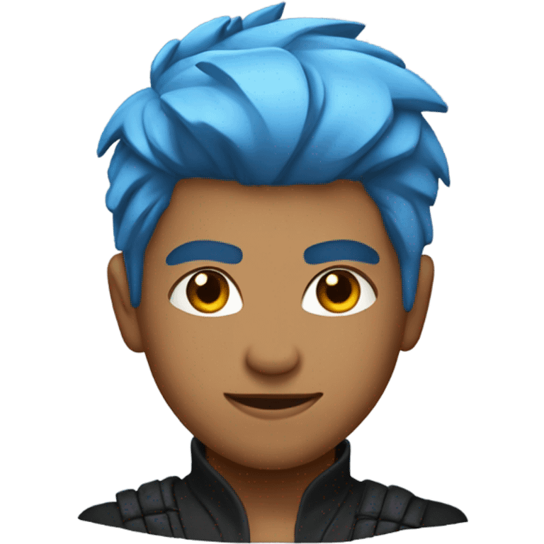 Ninja the streamer with blue hair and a low taper fade emoji