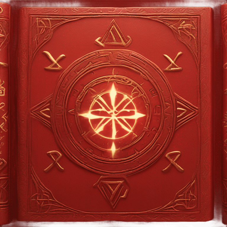 red magical elemental book emoji