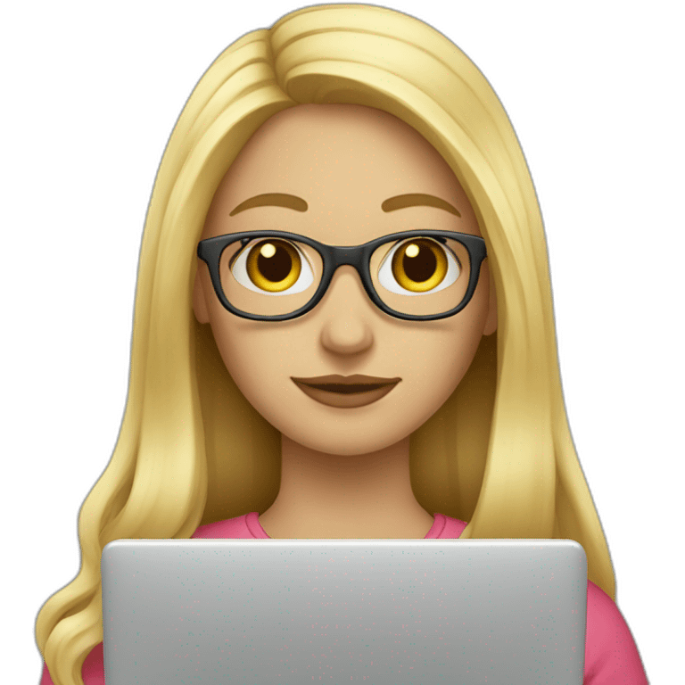 blonde-girl-long-hair-with-laptop-and-glasses emoji