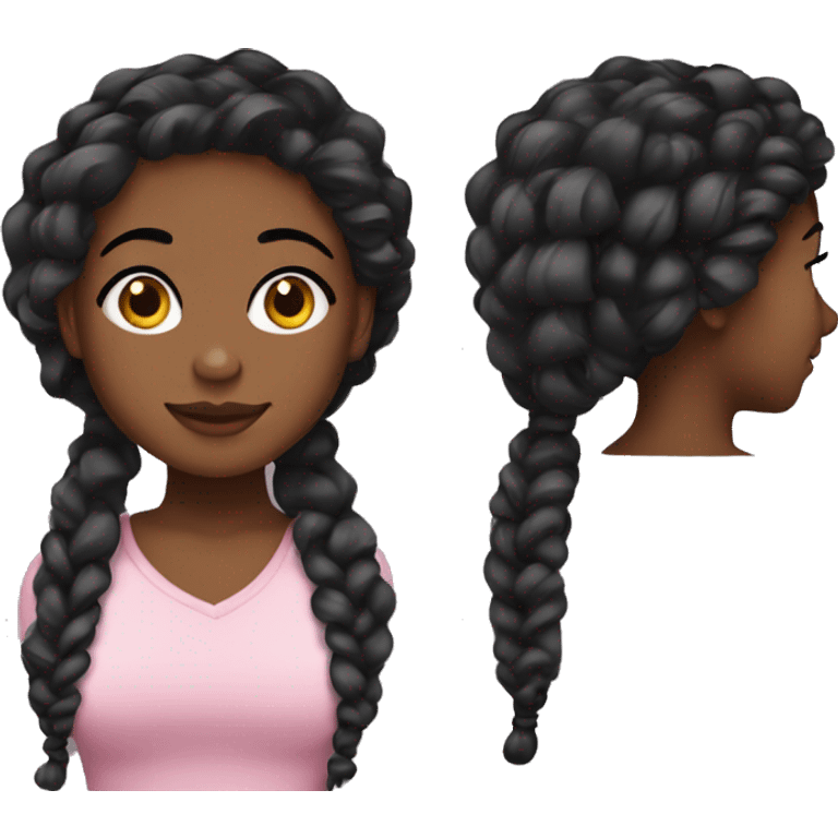 Really black girl with two strand twist emoji