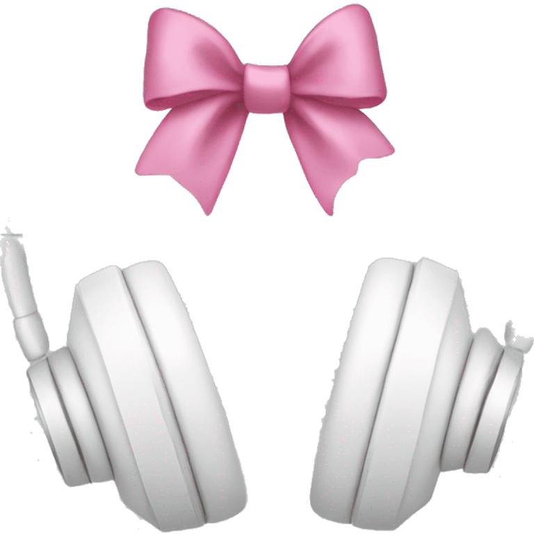 white headphones with pink bows  emoji