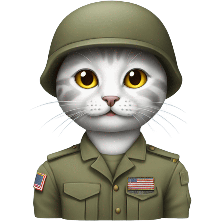 Cat in a military Coustom  emoji