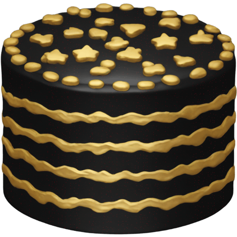 black cake with gold emoji