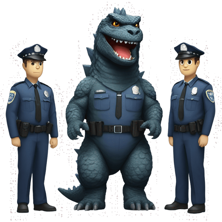 Godzilla dressed as a police man emoji