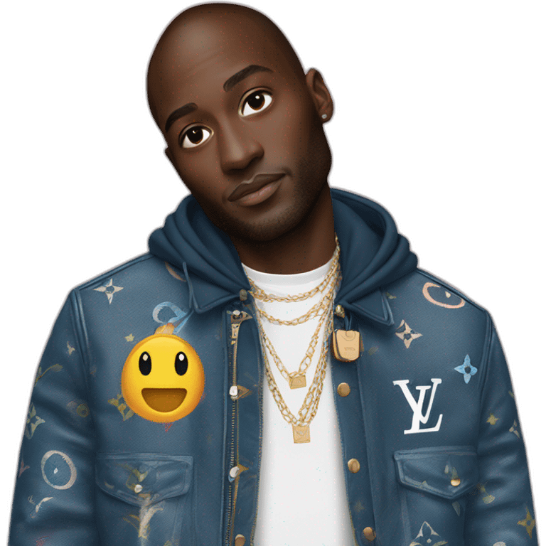 Virgil Abloh with louis Vuitton jacket emoji