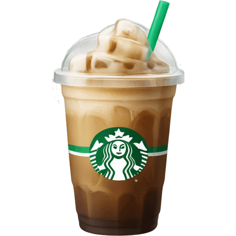 Starbuck ice coffee with ice cubes emoji