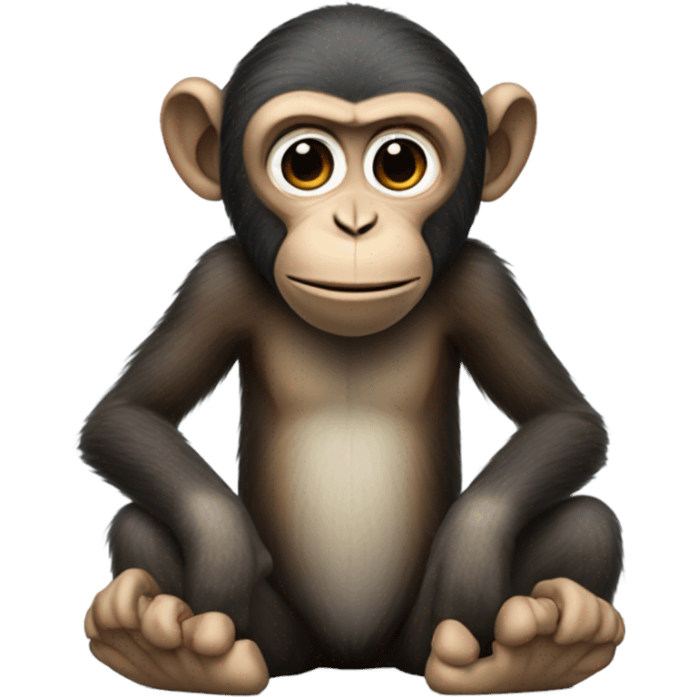 Photorealistic monkey with huge feet emoji